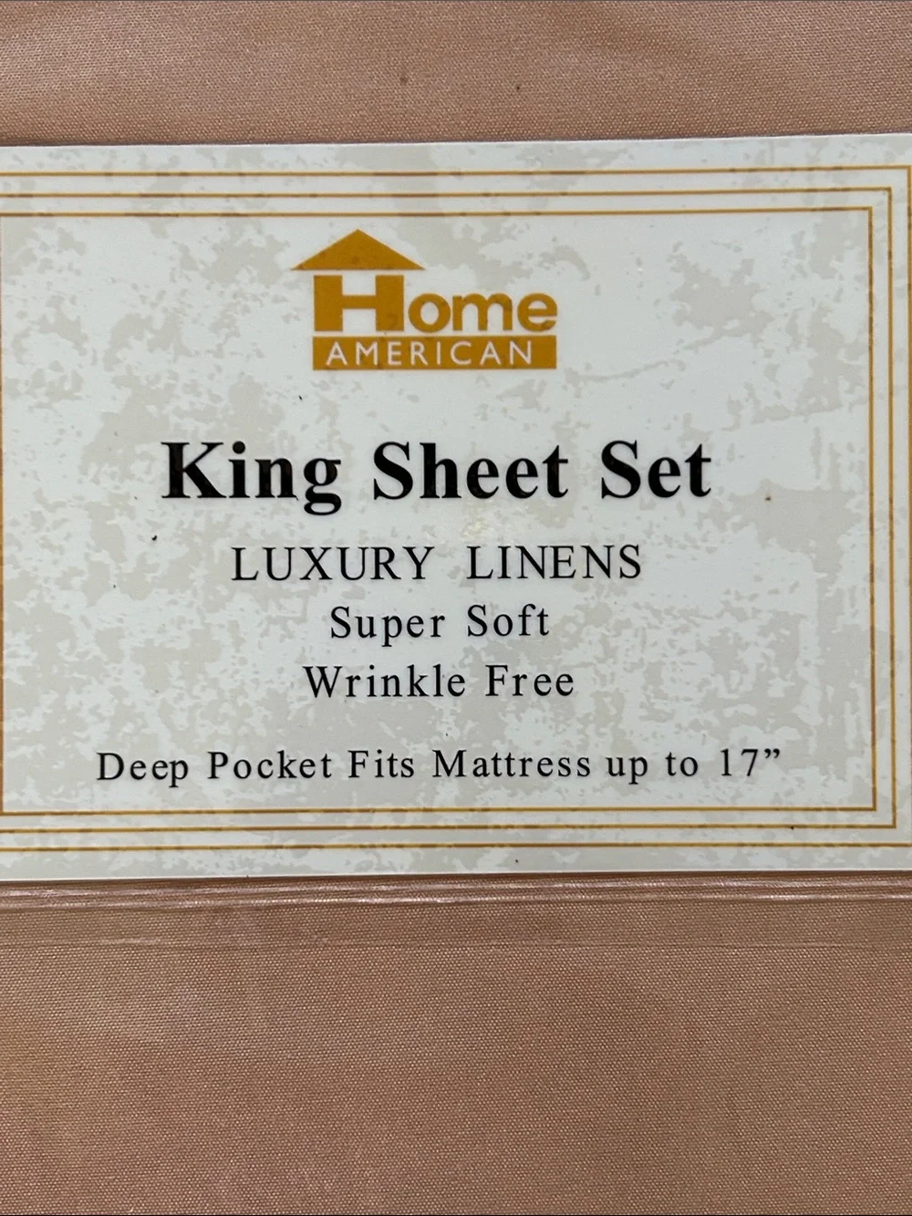 NEW Home American 4 Piece King Sheet Set in Tan - Luxury Wrinkle Free Bedding